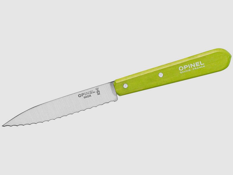 Opinel Kchenmesser No. 113, rostfreier Sandvik-Stahl, Sgezahnung, hellgrn