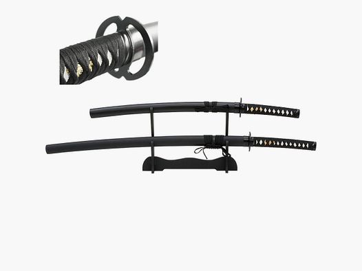 Samurai swords set black