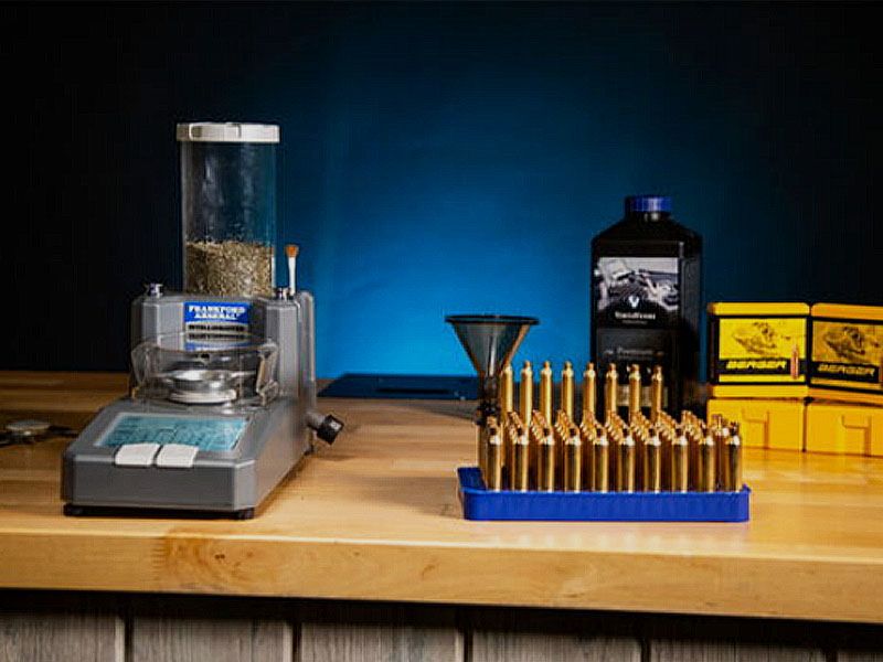 Frankford Arsenal automatic powder filling device