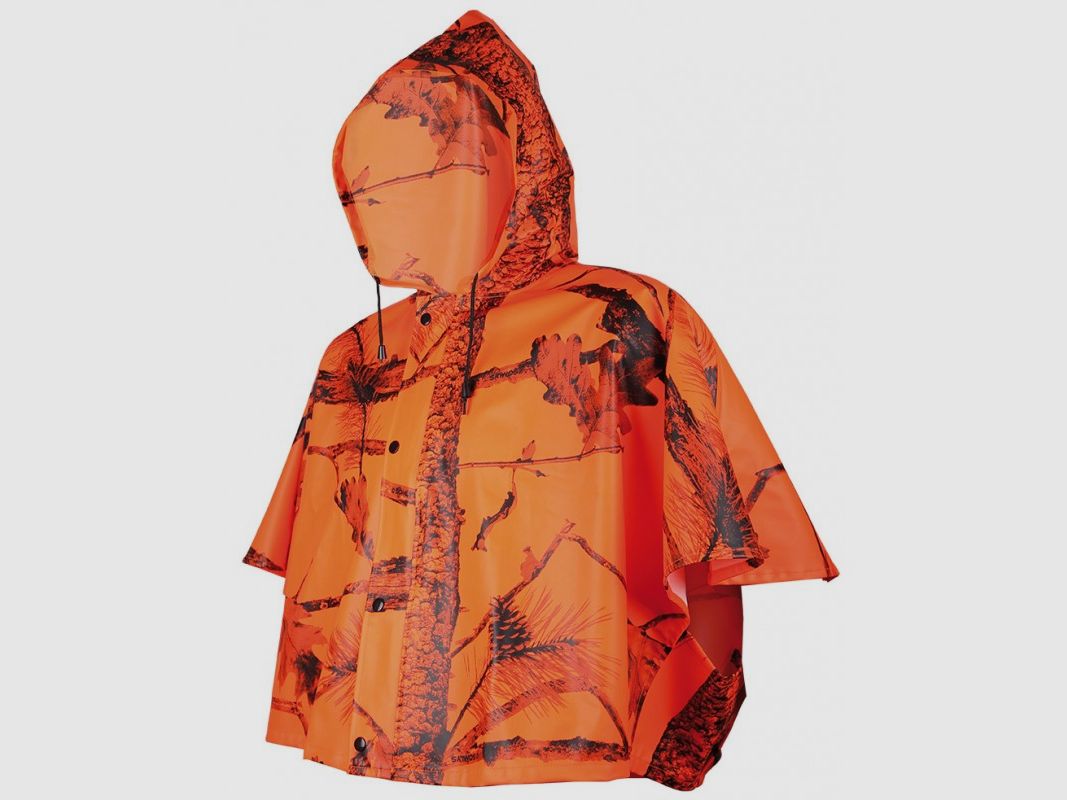 Treeland camo orange poncho T428