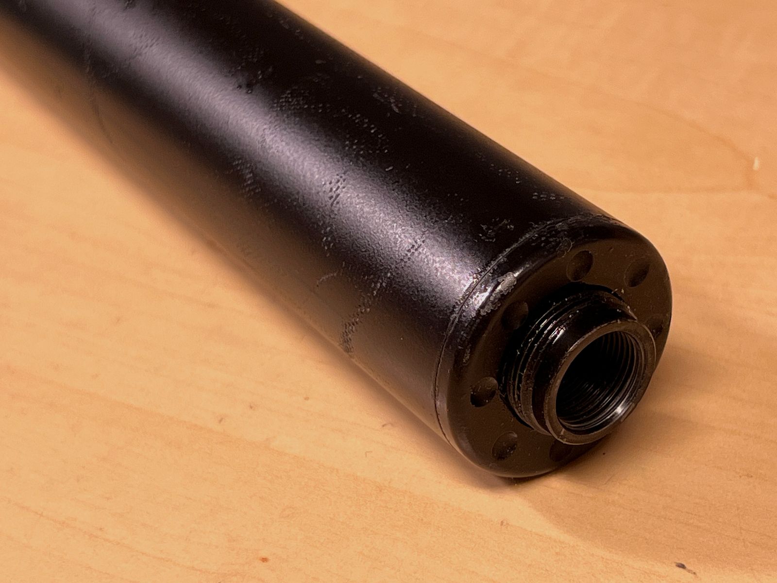 Deko tłumik dźwięku do Airsoft z gwintem M14 negatywnym wersja metalowa czarna typ 1