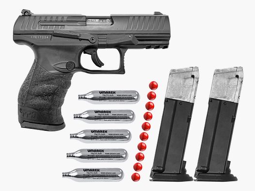 Walther CO2 Pistool PPQ M2 T4E RAM Kal. .43 - 2 Magazijnen - 10 Tierabwehrgeschosse - 5 CO2-capsules - Als nieuw