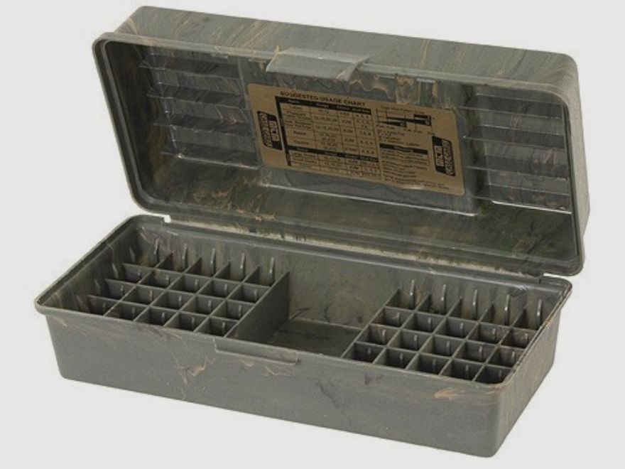 MTM Shotgun Shell Box SF-50-20-09 wild camo with carrying handle for 50 shotgun shells .20
