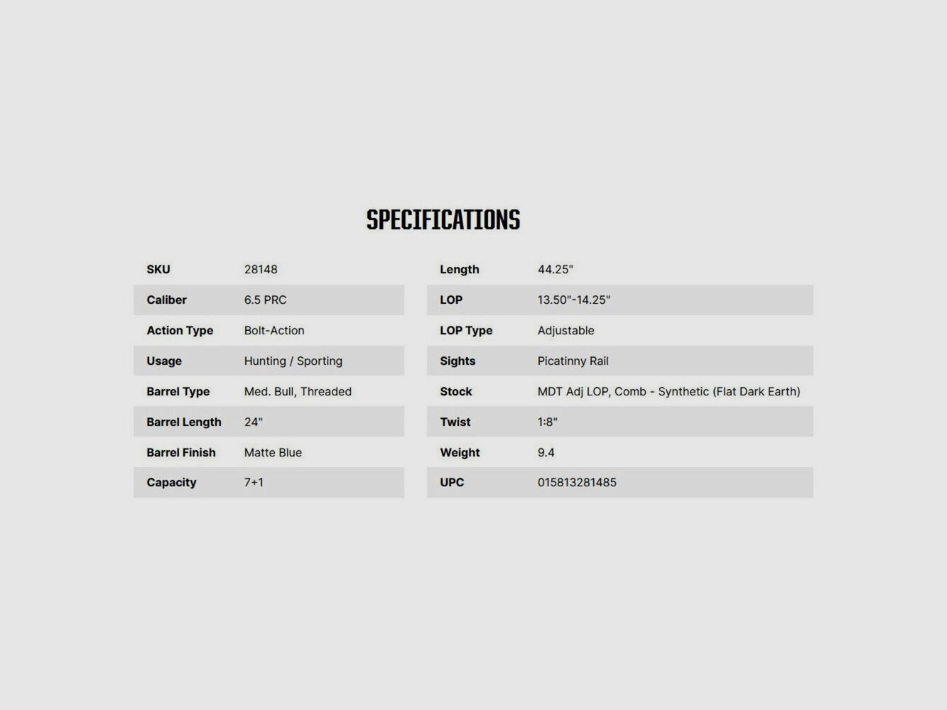 Mossberg Patriot LR Tactical 24" (24 pollici) 6,5mmPRC
