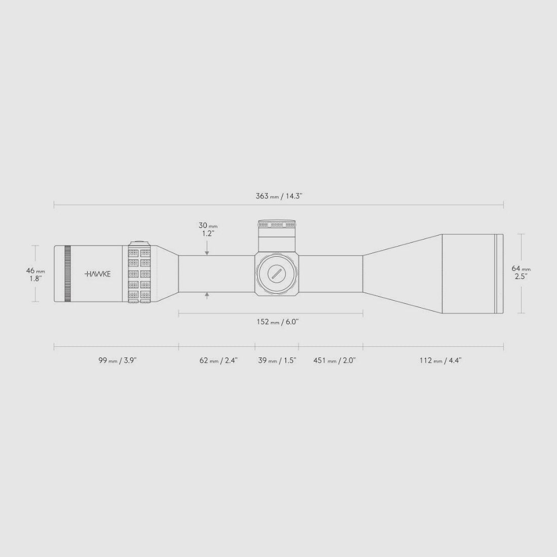 Hawke Sidewinder 30 FFP 6-24x56 / FFP Half Mil Absehen, Bild 4 von 4