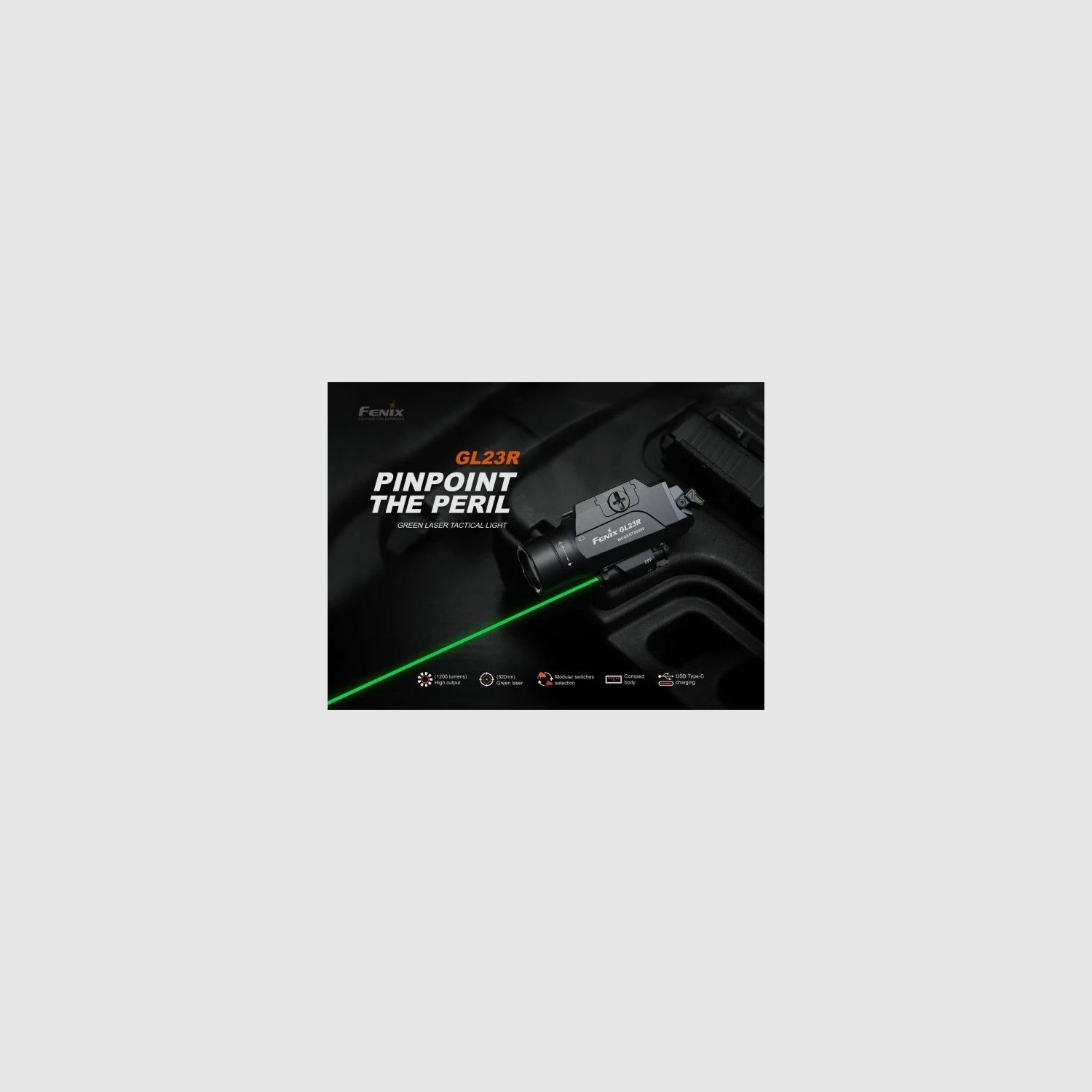 Fenix torcia GL23R 1200 lumen + laser verde