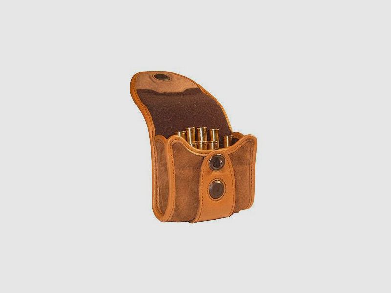NIGGELOH Patronenetui DAS Etui f. 12 Kugelpatronen braun  Leder