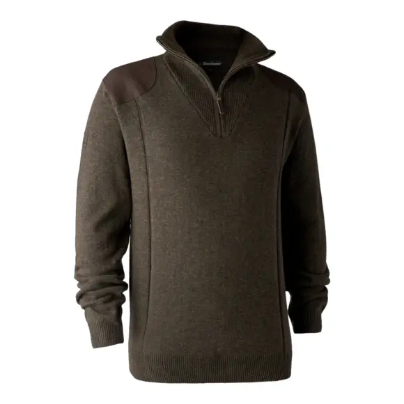 Suéter de caza con cuello de cremallera Deerhunter Sheffield Dark Elm