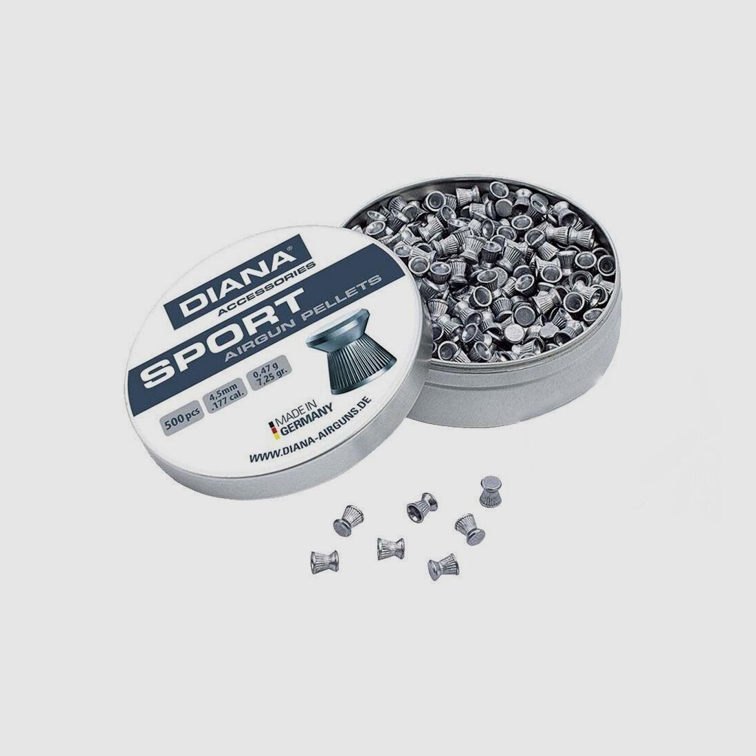 Diana Sport Flat Head Diabolo 4.5mm /0.47g/ribbed/500 pcs