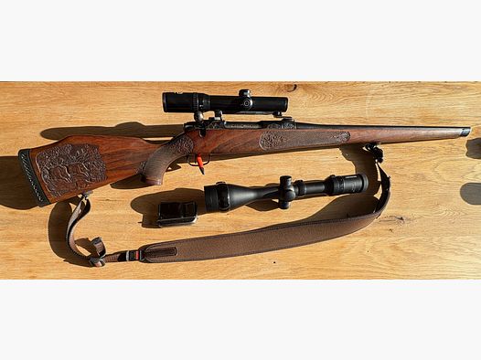 SAUER 80 .30-06 Stutzen Luxus avec découpe de crosse, Meopta 3-12x56 + S&B 1,25-4x20 lunette de battue