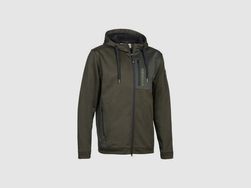 Percussion felpa con cappuccio e zip, kaki