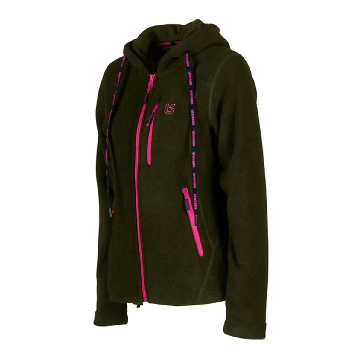 Univers veste polaire SAN GOTTARDO avec capuche verte/rose