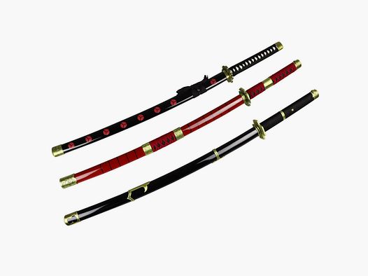 Roronoa Zoro Katana Set Samurai Schwerter stumpf