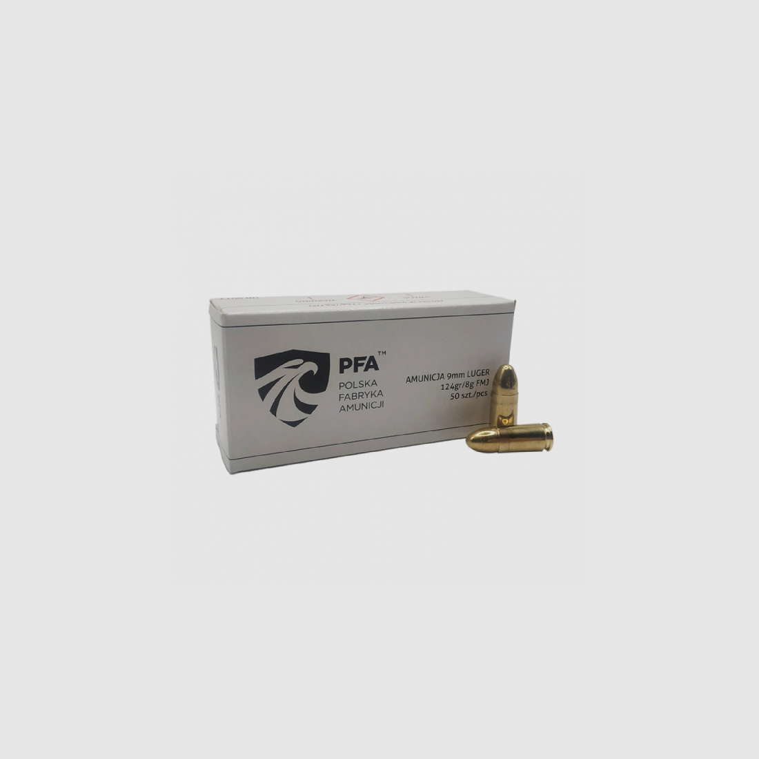 Munición PFA 9x19mm FMJ – 124 gr/8 g