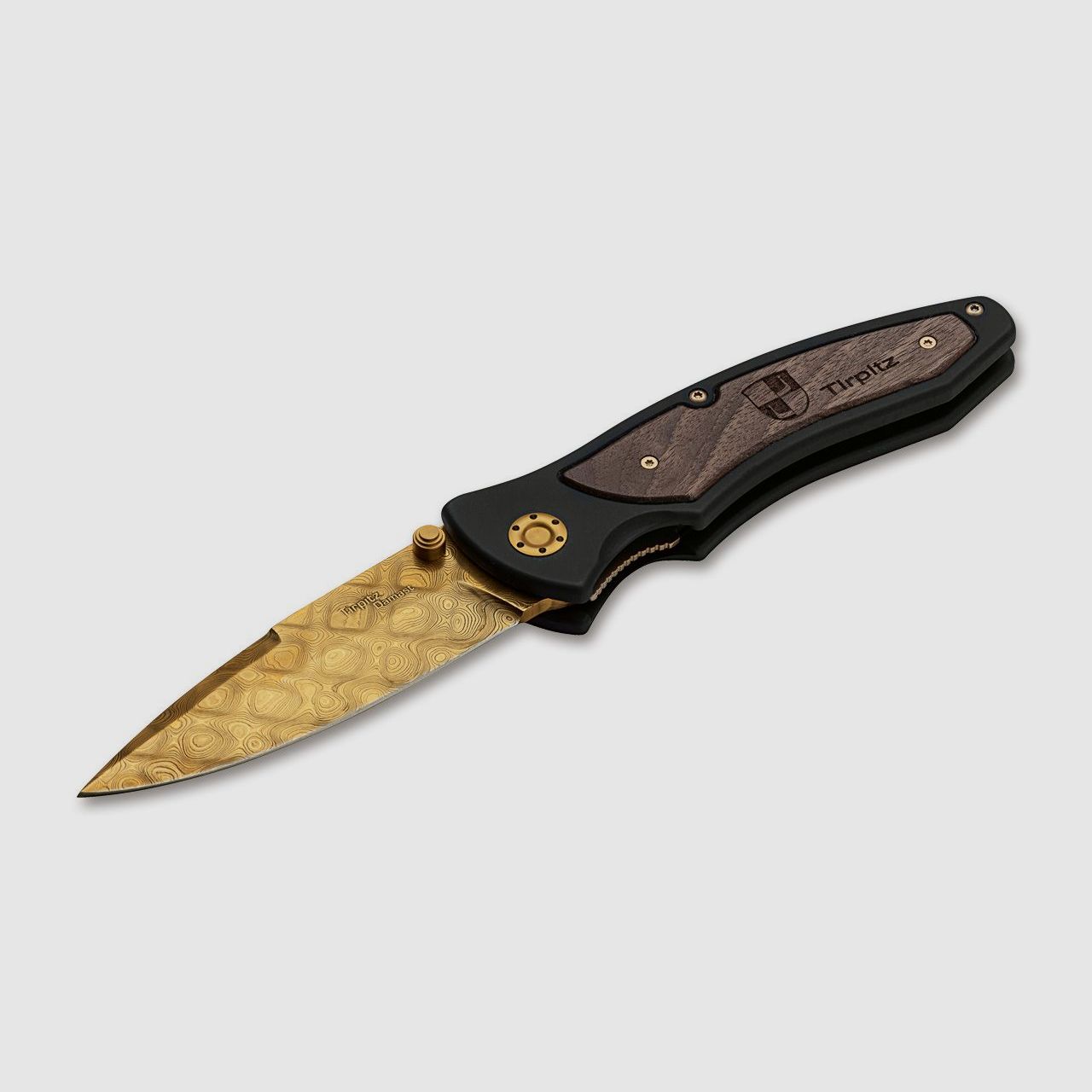 Tirpitz-Damast Gold Taschenmesser mit Zertifikat