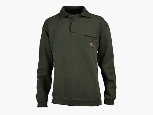 Hubertus Herren-Sweatshirt mit Polokragen