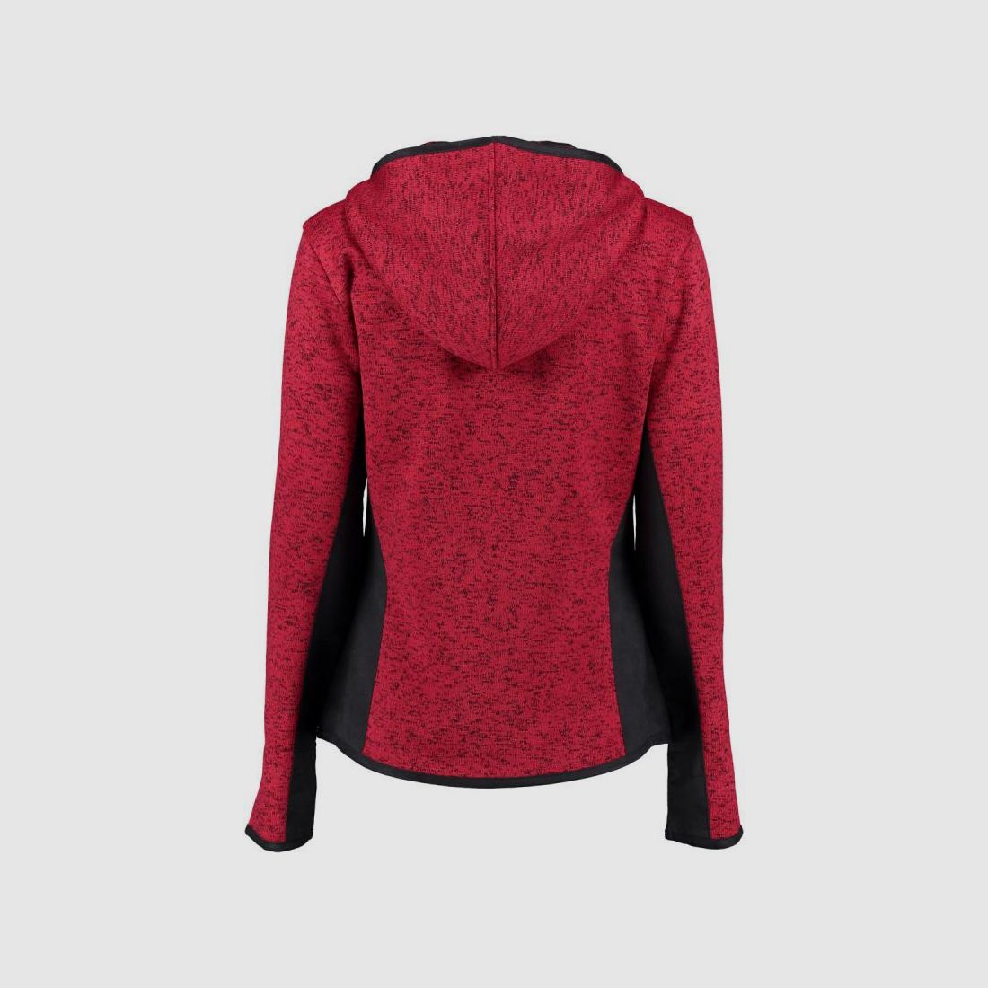 OS-Trachten giacca in pile lavorato a maglia da donna con cappuccio, rossa, immagine 2 di 3