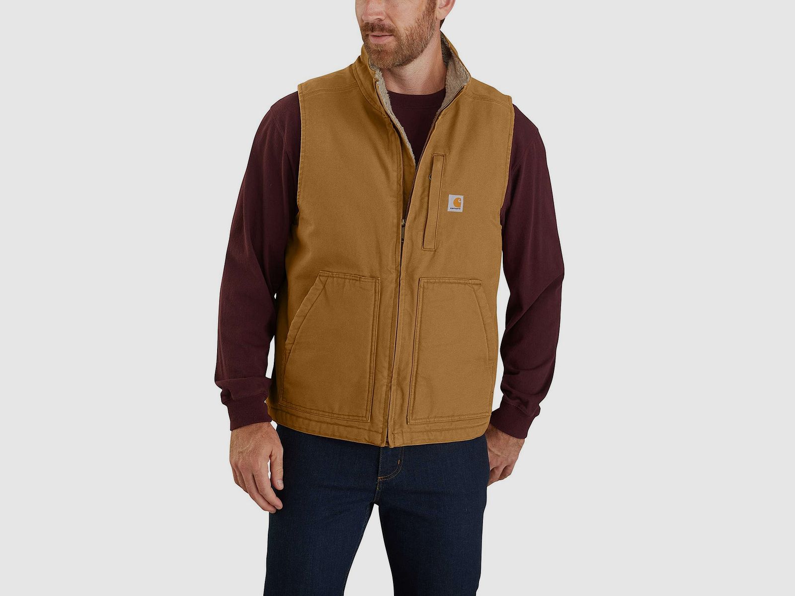 Carhartt Mock Neck Vest Men's Carhartt® Brown S