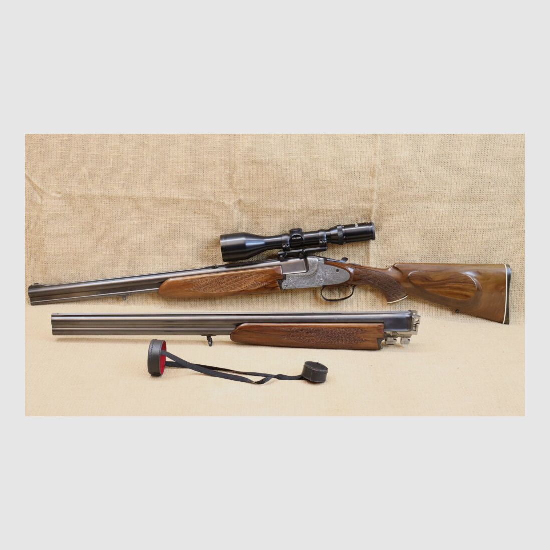 Escopeta de doble cañón ZBROJOVKA BRNO, Mod. 5725 7x65R;12/70 incluyendo cañón intercambiable para escopeta