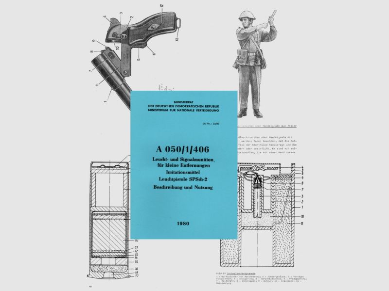 Nachdruck NVA DDR Dienstvorschrift Leuchtpistole / Leuchmittel