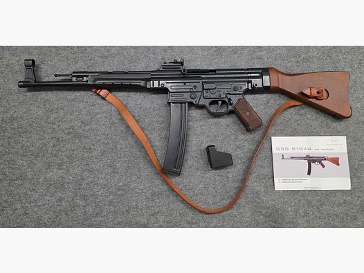 Avec garantie, STG44 Sturmgewehr en état neuf, calibre 9mm PAK, brunie, PTB 1085, SRS de tir d'alarme.