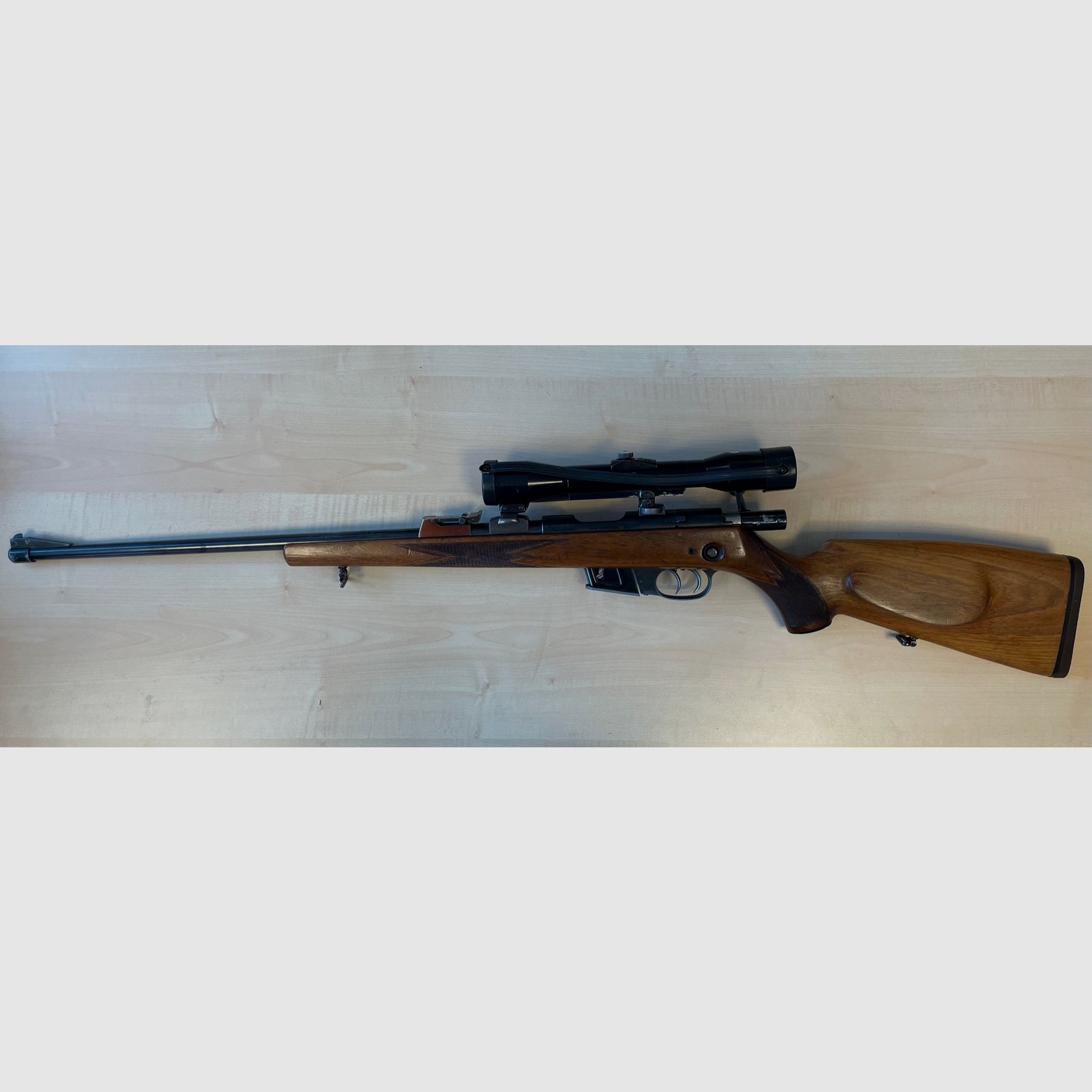 Rep. rifle Walther Cal. .22 Hornet with scope Nickel Supra 4x36 L8i