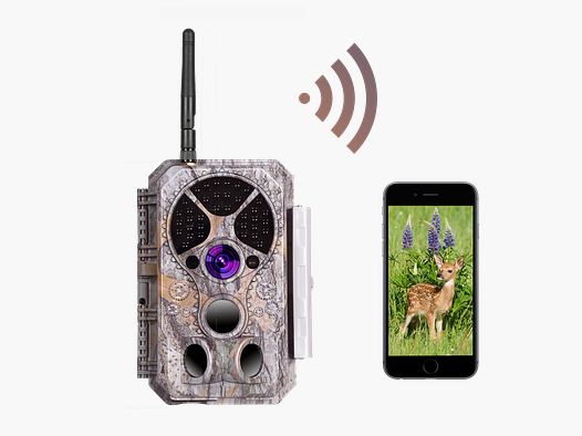 Wildkamera Wlan Fotofalle Jagdkamera Wildtierkamera 32MP 1296P 0,1s Schnelle Trigger Geschwindigkeit Nachtsicht Bewegungsmelder 120°PIR IP66 Wasserdichter | A350W