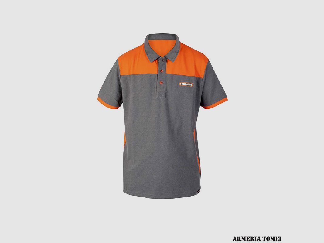 T-SHIRT – SONUBAITS – POLO GREY/ORANGE, image 1 of 2