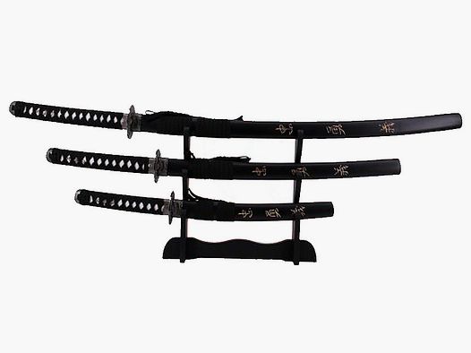 Letzter Samurai Schwerter Set schwarz