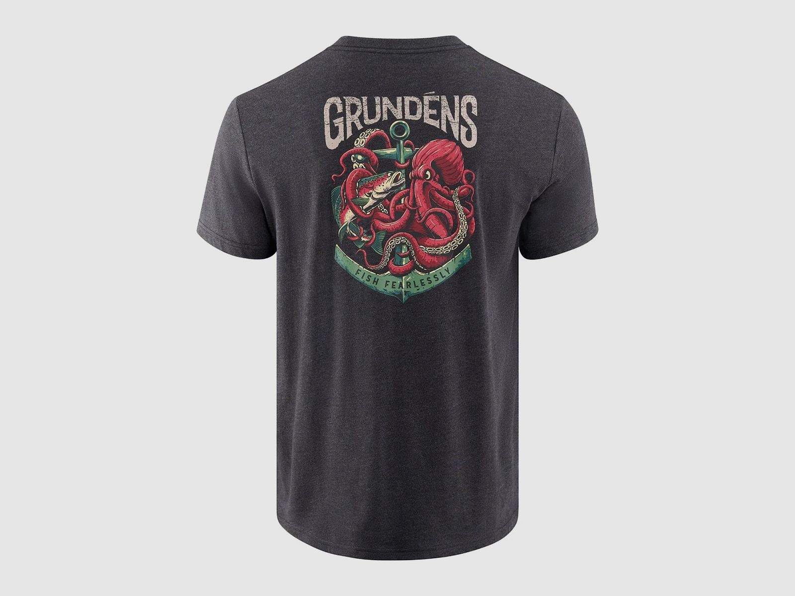 Grundens Octo-Trout SS T-Shirt Heather Charcoal - XL