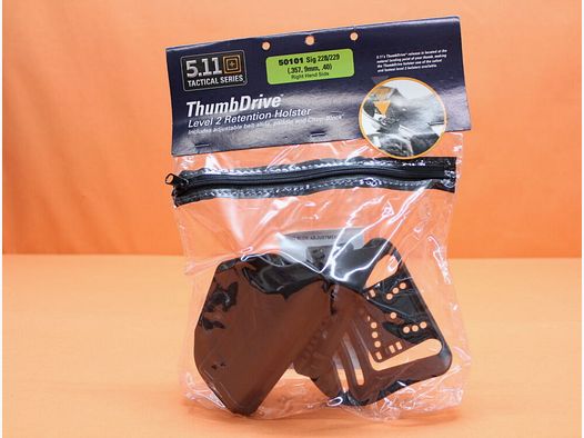 5.11 5.11 ThumbDrive Holster (50101) 019 Zwart: SIG Sauer P228/ P229 (met Rail/ Accessoire rail) rechtshand zwart