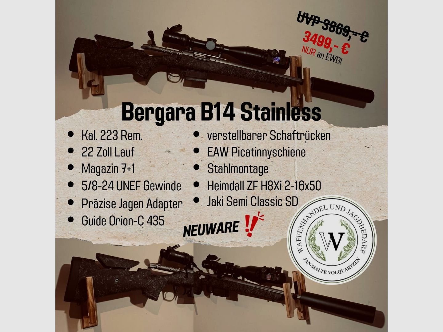 Bergara B14 Stainless 223Rem.