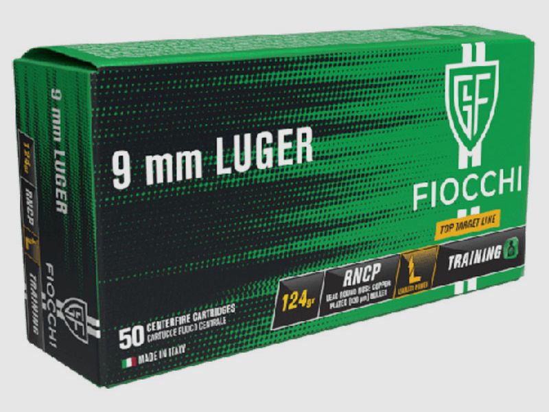 Munition FIOCCHI Top Target – 9mm Para. – 124 grains – Pointe en plomb