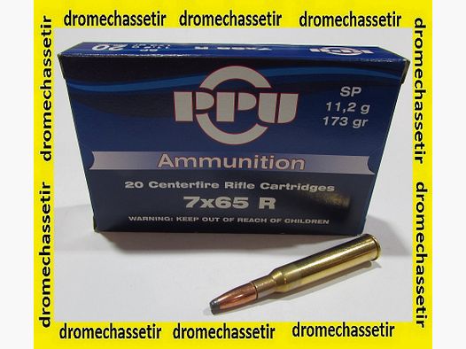 boite 20 cartouches Partizan de calibre 7x65R 173 grains SP