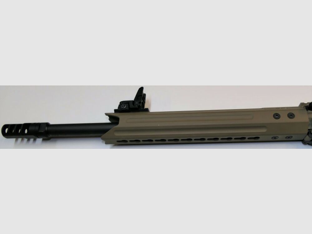 GWMH Selbstladebüchse GWMH SPC-SPORTER A4 17" (SWISS PISTOL CARBINE) FDE Kal.9x19 AR15 Glock Magazin