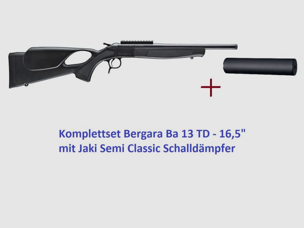 Bergara	 Komplettset  BA 13 TD 16,5" TH .308 Win. Schwarz mit Jaki Schalldämpfer