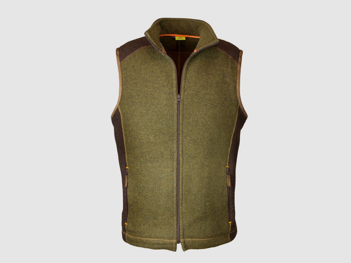 Loden fleece vest "Hainrich", Green/Brown