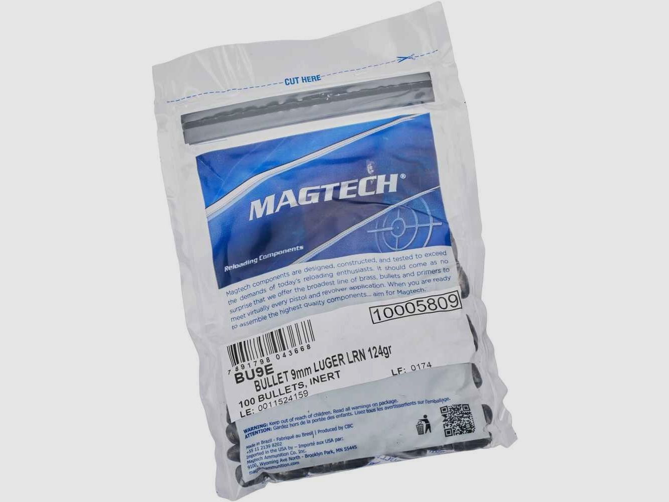 .355 proiettili Magtech 124 gr LRN lubrificati VE100