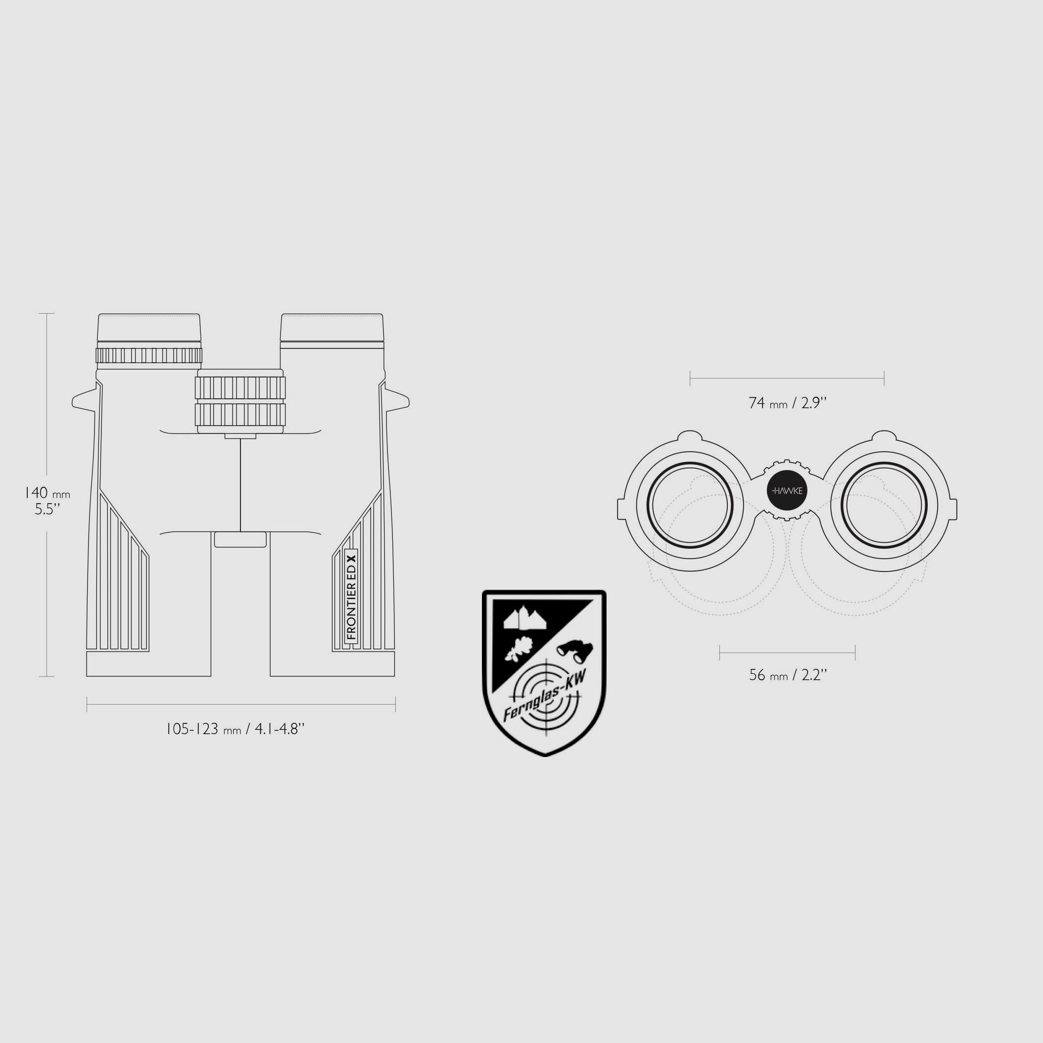 HAWKE 38010 Frontier H DX 8x42 binoculars green with accessories