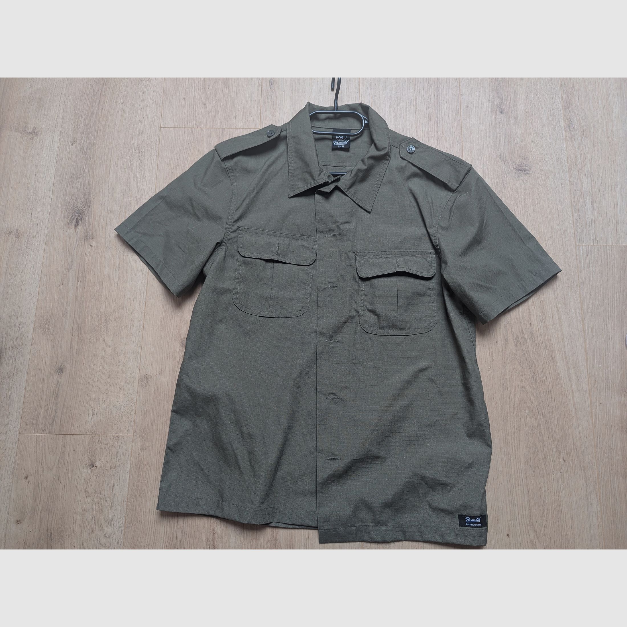 Brandit Shirt US Ripstop Shortsleeve oliv olive M Shirt MEDIUM camouflage