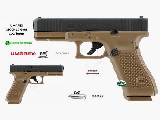 UMAREX GLOCK 17 gen 5 desert CO2 cal.4,5