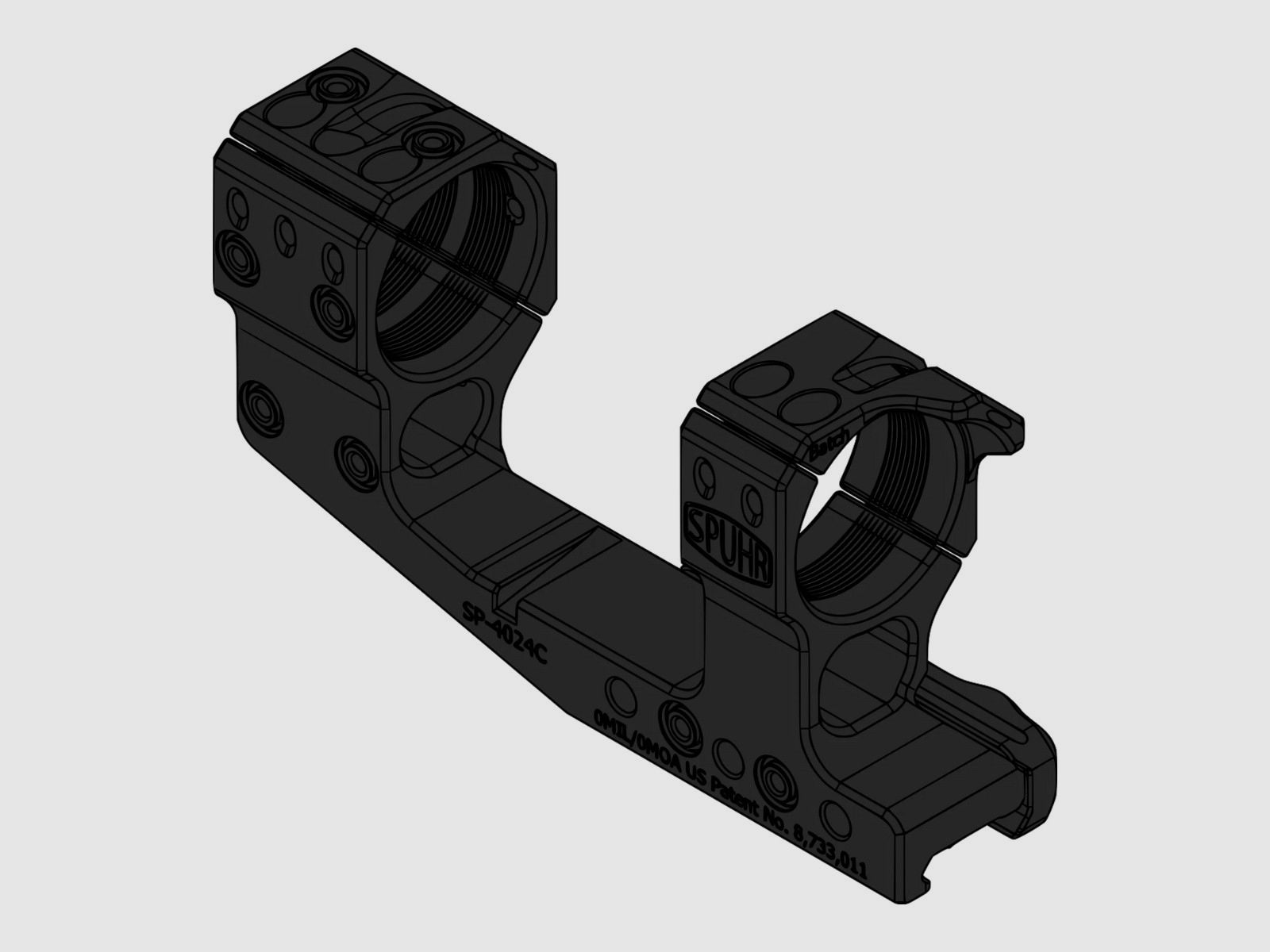 Spuhr - Montaż pod optykę 34mm - 0 MOA - SP-4024C, zdjęcie 3 z 4