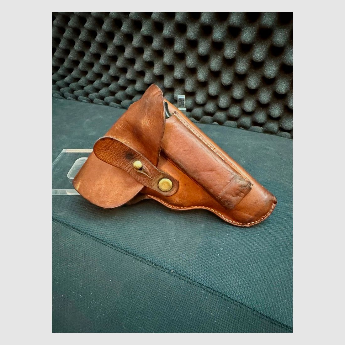 Funda de cinturón de cuero, Walter PP y PPK, marrón, vintage, retro, coleccionista