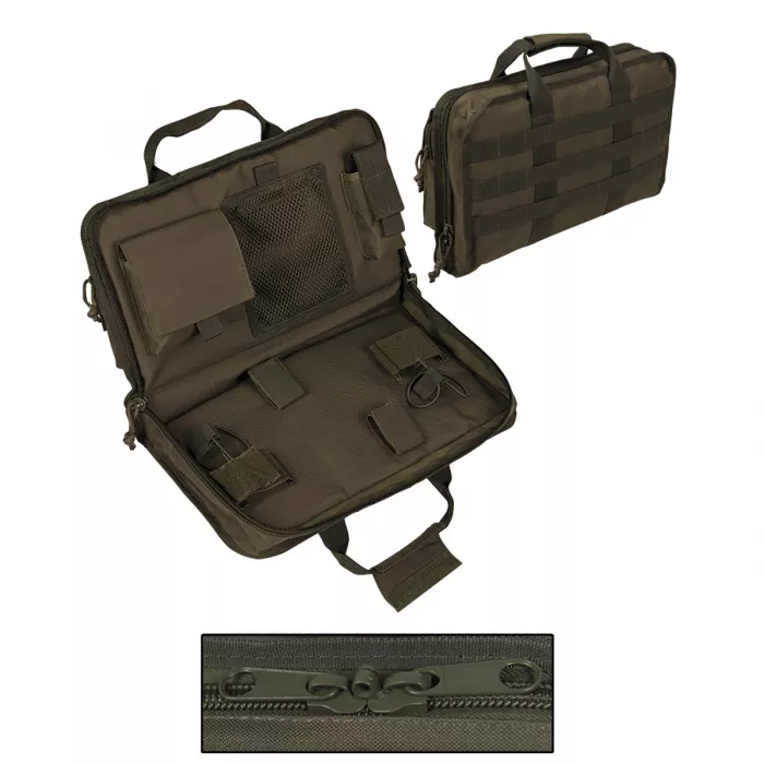 Tactical Pistolentasche / Pistol Case, abschliessbar, Large (40cm), Oliv, Bild 2 von 2