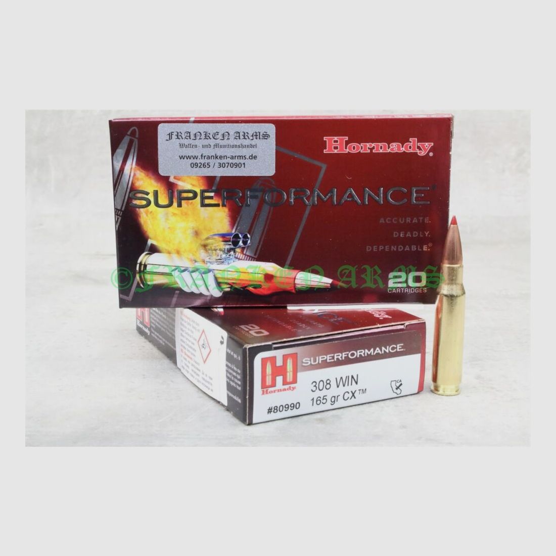 Hornady Superformance CX .308 Win. 165gr. 10,7g 20 Stück Staffelpreis