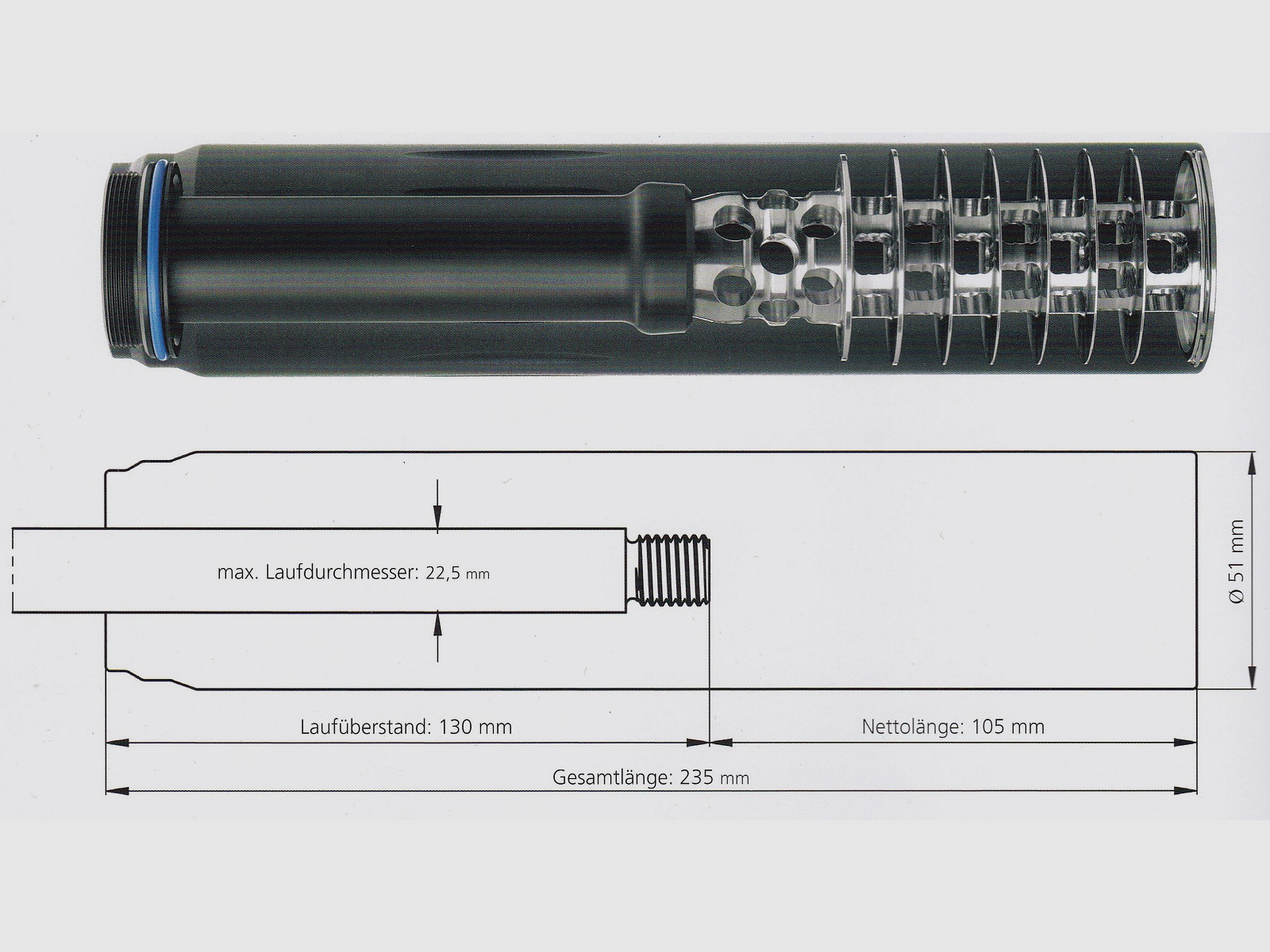 SOB 2S Silencer 7,62mm(.30) - M15x1, Schießkino, OV