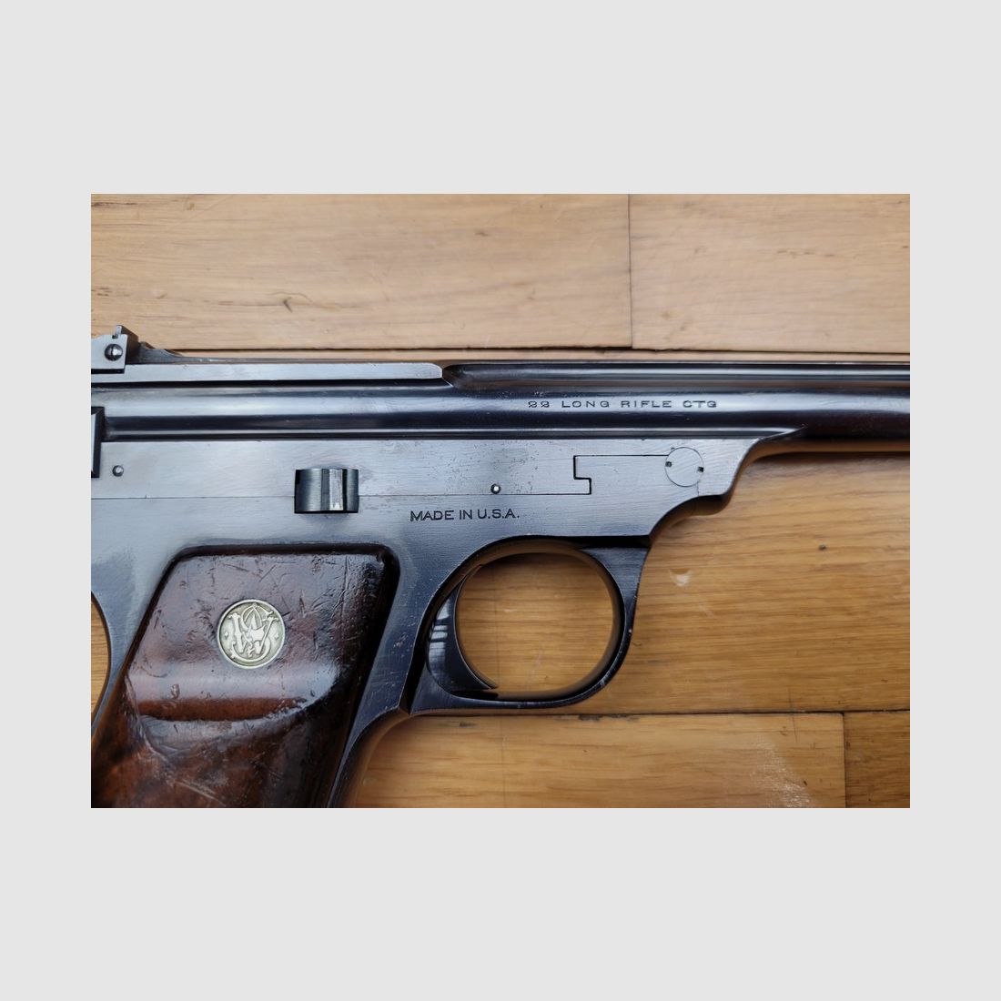 Wunder Art Déco – Smith&Wesson Straight Line – 22LR – 10 Zoll – nur 1.870 Stück hergestellt! – geboren 1925! Zustand hervorragend!, Bild 9 von 24