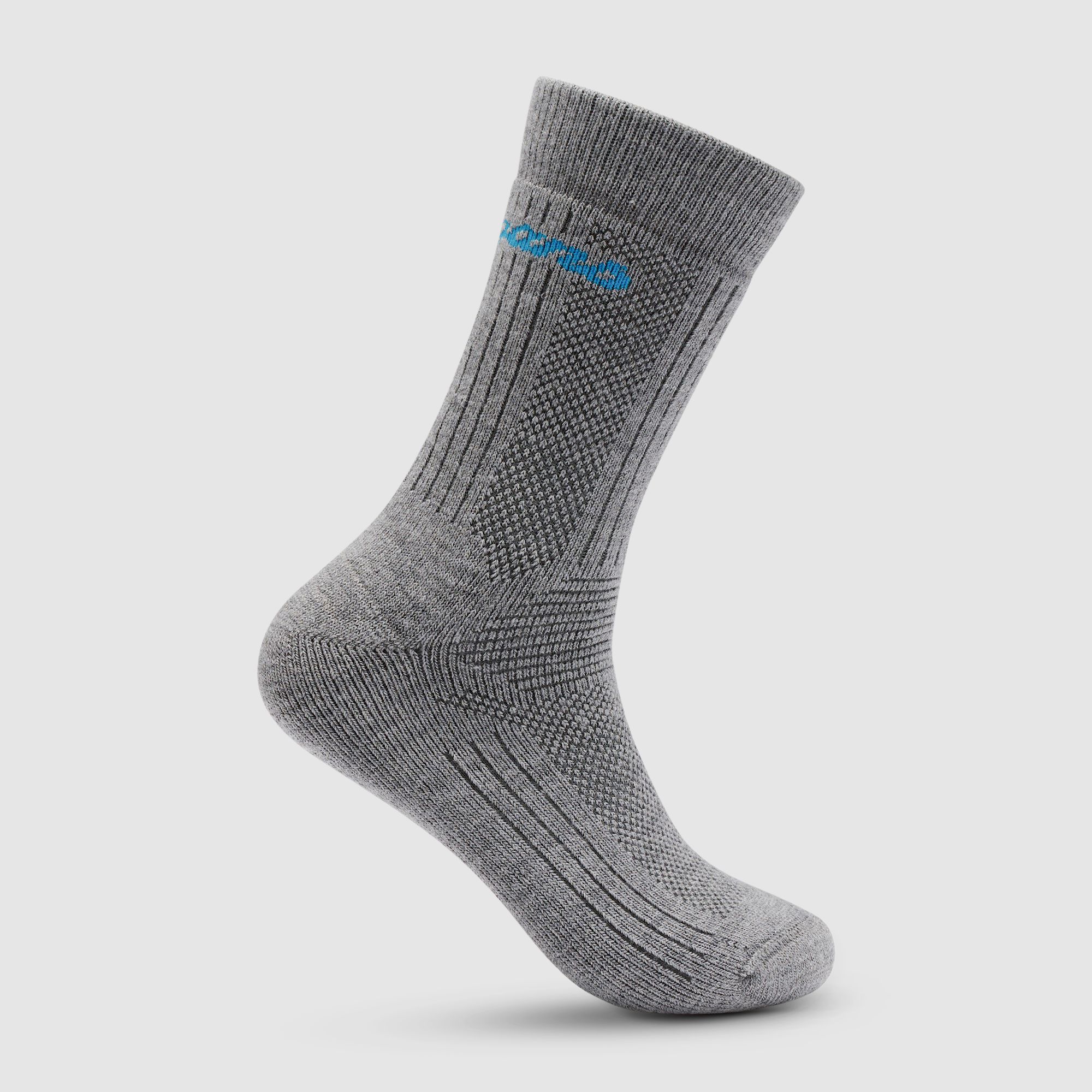 Bergans Allround Warm Merino Cushioned Sock Solid Grey/Aqua Lagoon 35-37