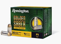 Remington Munitions de Pistolet .40 S&W 12,00g Laiton Chemisé Hollow Point Golden Saber Defense