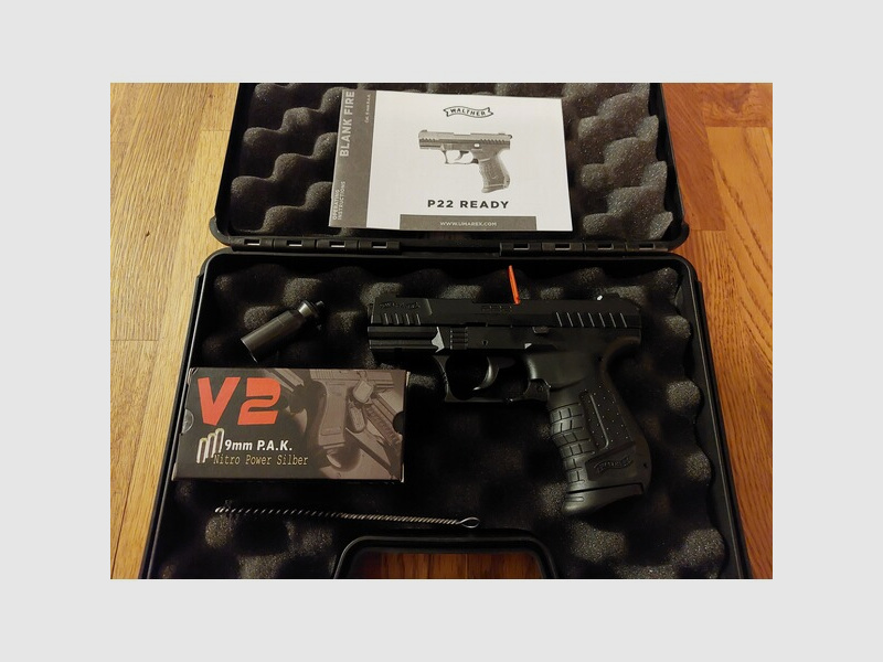 Walther P22 READY NEU 9 mm P.A.K. mit 50 Schuß V2